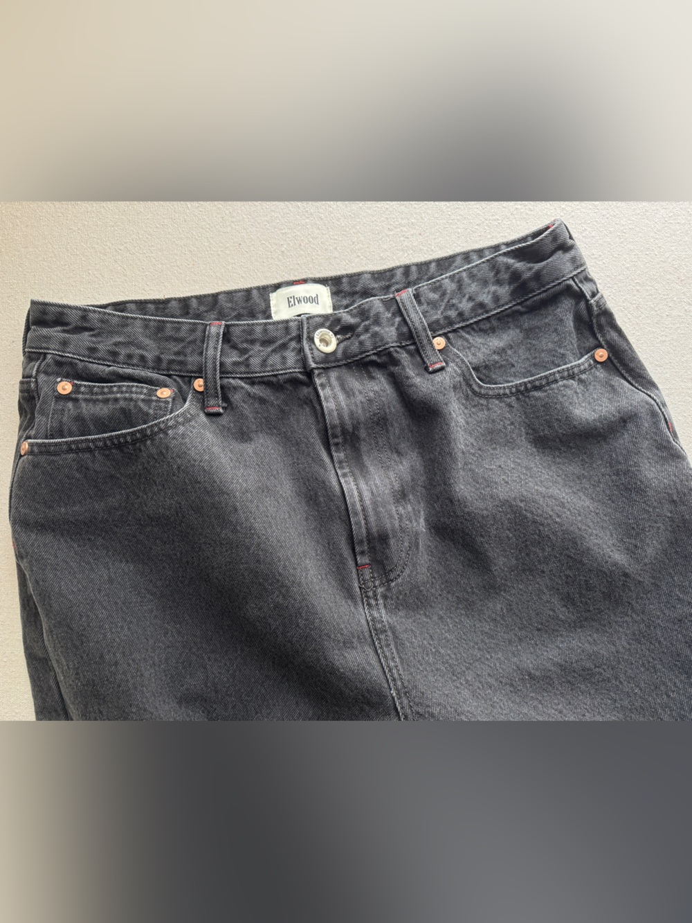ELWOOD Black Straight-Leg Jeans - size 34 - Picture 4 of 15